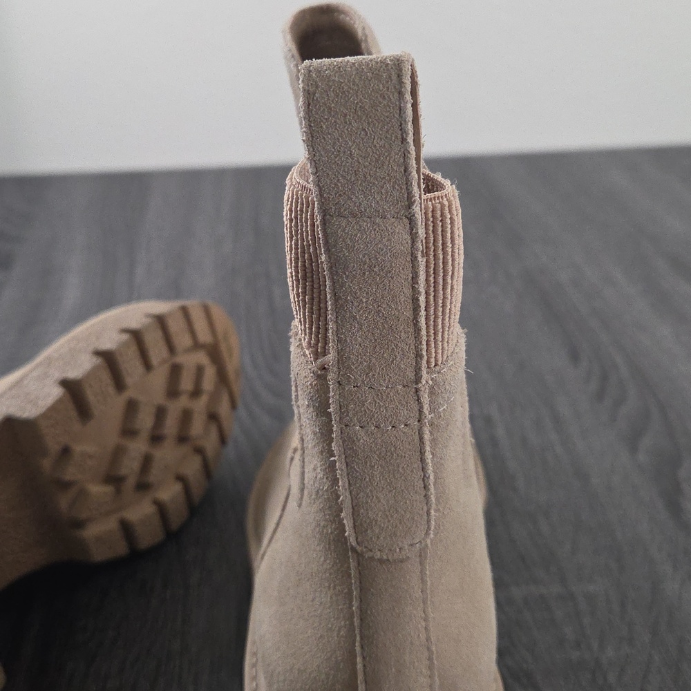 Chelsea & Violet Lug Sole Ankle Boots - Taupe Lottie 9M Leather Suede. Lug Sole - Picture 8 of 16